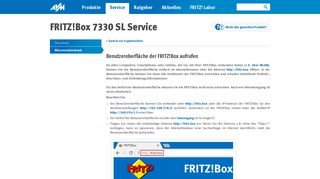 
                            3. Benutzeroberfläche der FRITZ!Box aufrufen | FRITZ!Box 7330 SL - AVM