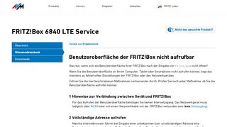 
                            3. Benutzeroberfläche der FRITZ!Box nicht aufrufbar | FRITZ!Box 6840 LTE