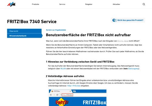 
                            4. Benutzeroberfläche der FRITZ!Box nicht aufrufbar | FRITZ!Box 7340 ...