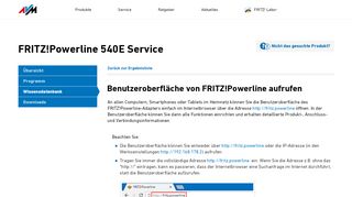 
                            1. Benutzeroberfläche von FRITZ!Powerline aufrufen - AVM