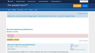 
                            7. Benutzerregistrierung deaktivieren. - Joomla! Forum - community ...