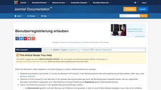 
                            3. Benutzerregistrierung erlauben - Joomla! Documentation