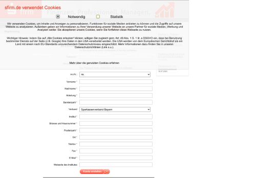 
                            2. Benutzerregistrierung für den Beraterbereich - SFirm.de ...