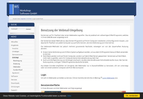 
                            7. Benutzung der Webmail-Umgebung - Workshop Software GmbH