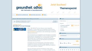 
                            9. BEO BERLIN® mit neuer Homepage | GESUNDHEIT ADHOC