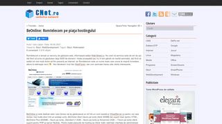 
                            8. BeOnline: Romtelecom pe piaţa hostingului | CNet.ro
