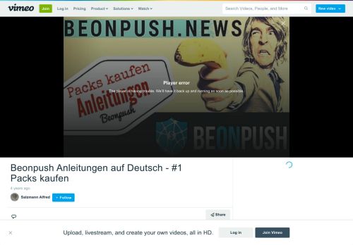 
                            8. Beonpush Anleitungen auf Deutsch - #1 Packs kaufen on Vimeo