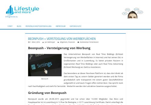 
                            12. Beonpush = Versteigung von Werbeflächen - Lifestyle and More