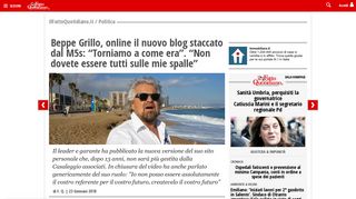 
                            8. Beppe Grillo, online il nuovo blog staccato dal M5s: 