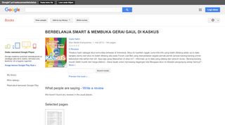 
                            12. BERBELANJA SMART & MEMBUKA GERAI GAUL DI KASKUS - Google’i raamatute tulemus