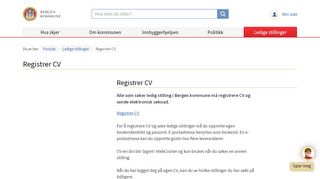 
                            9. Bergen kommune - Registrer CV