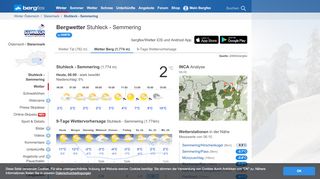 
                            11. BERGFEX: Bergwetter Stuhleck - Semmering - Wetterbericht