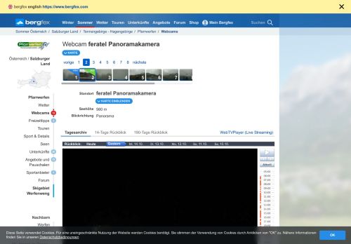 
                            10. BERGFEX: Webcam feratel Panoramakamera: Webcam Pfarrwerfen ...