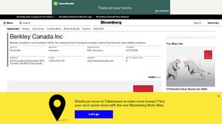
                            7. Berkley Canada, Inc.: Private Company Information - Bloomberg