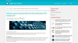 
                            9. Berkomunikasi dengan MikroTik RouterOS dari PHP melalui API ...