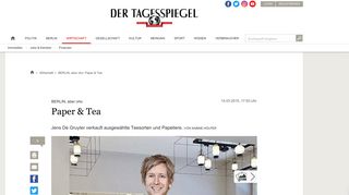 
                            6. BERLIN, aber oho: Paper & Tea - Wirtschaft - Tagesspiegel