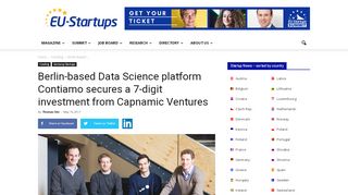 
                            5. Berlin-based Data Science platform Contiamo secures a 7-digit ...