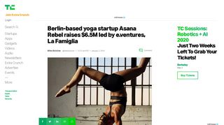 
                            13. Berlin-based yoga startup Asana Rebel raises $6.5M led by e ...