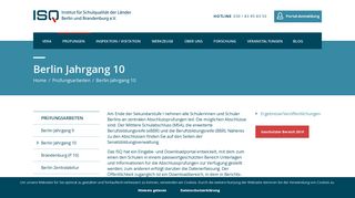 
                            8. Berlin Jahrgang 10 – ISQ – Willkommen beim Institut für Schulqualität ...