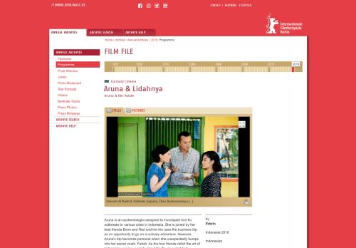 
                            7. | Berlinale | Programme | Programme - Aruna & Lidahnya | Aruna ...