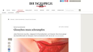 
                            8. Berliner Kosmetikhändler : Glossybox muss schrumpfen - Wirtschaft ...