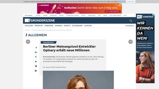 
                            3. Berliner Meinungstool-Entwickler Opinary erhält neue Millionen ...