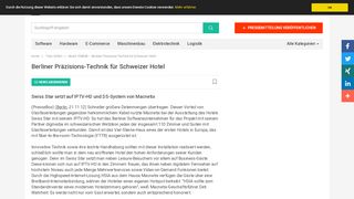 
                            13. Berliner Präzisions-Technik für Schweizer Hotel - Triax GmbH ...