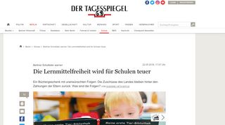 
                            13. Berliner Schulleiter warnen: Die Lernmittelfreiheit wird für Schulen ...