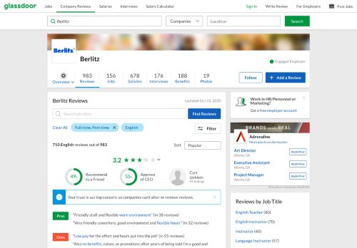 
                            13. Berlitz Reviews | Glassdoor.ca