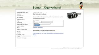 
                            10. Berner Jägerverband - Féderation des Chasseurs Bernois: Login