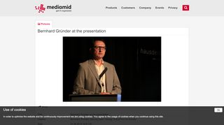 
                            11. Bernhard Gründer at the presentation - Media Database - mediamid