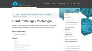 
                            11. Beruf Politologe/Politologin - Kostenlose psychologische Tests
