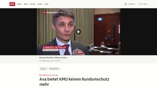 
                            13. Berufliche Vorsorge - Axa bietet KMU keinen Rundumschutz mehr - SRF