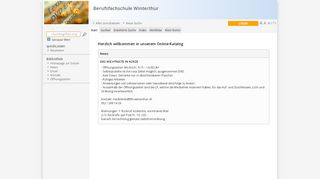 
                            7. Berufsfachschule Winterthur Online Katalog - Bibliothekssoftware
