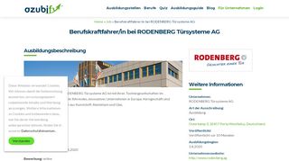 
                            10. Berufskraftfahrer/in bei RODENBERG Türsysteme AG - azubify