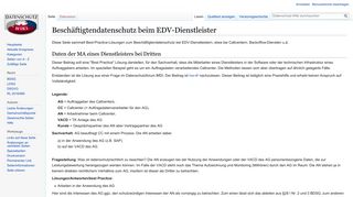 
                            7. Beschäftigtendatenschutz beim EDV-Dienstleister – Datenschutz-Wiki