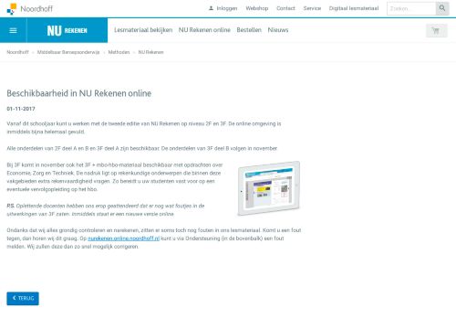 
                            4. Beschikbaarheid in NU Rekenen online - Noordhoff Uitgevers