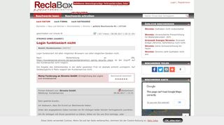 
                            7. Beschwerde: Login funktioniert nicht - Reclabox