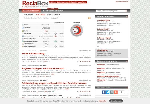 
                            11. Beschwerden über Vistaprint sofort online veröffentlichen - Reclabox
