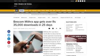 
                            5. Bescom Mithra app gets over Rs 35,000 downloads in 25 days ...