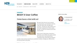 
                            4. BESSY II User Coffee - Helmholtz-Zentrum Berlin