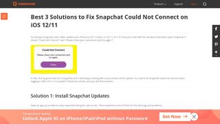 
                            3. Best 3 Solutions to Fix Snapchat Could Not Connect on iOS 11/12
