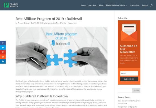 
                            11. Best Affiliate Program of 2019 : Builderall - Prasun Shakya