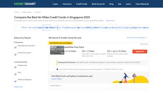 
                            4. Best Air Miles Credit Cards Singapore 2019 | MoneySmart.sg