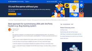 
                            4. Best approach for synchronizing JIRA with 3rd Party System eg Bug ...