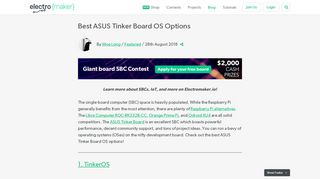 
                            9. Best ASUS Tinker Board OS Options - Electromaker.io