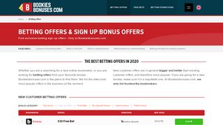 
                            12. Best Betting Offers » Free Bets & Sign up Bonuses → Feb 2019