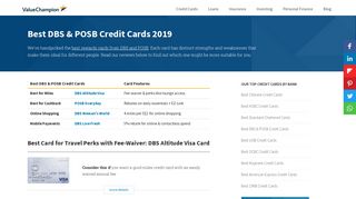 
                            12. Best DBS & POSB Credit Cards 2019 | ValueChampion Singapore