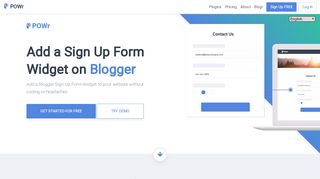 
                            3. Best Free Sign Up Form Widget for Blogger - POWr.io