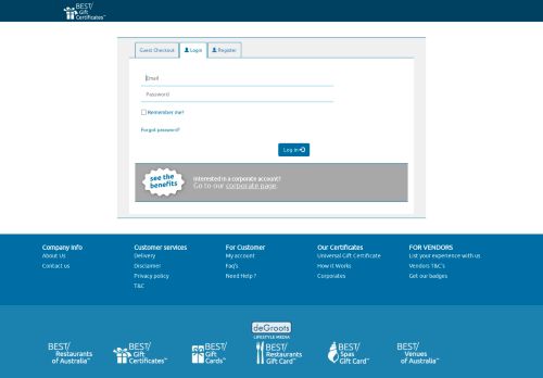 
                            1. Best Gift Certificates. Login